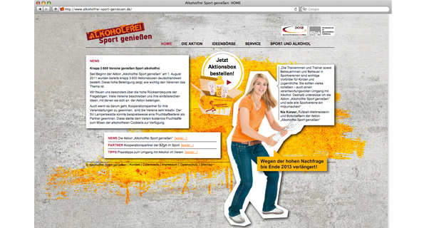 Screenshot der Kampagnen-Webseite