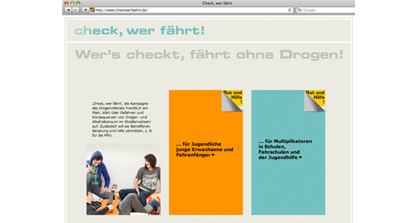 Screenshot der Webseite