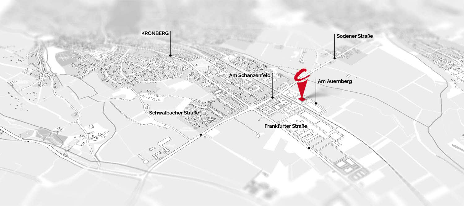 Zur interaktiven Karte beim Anbieter Google Maps – Lageplan Agentur Connect, Kronberg (schematisch)